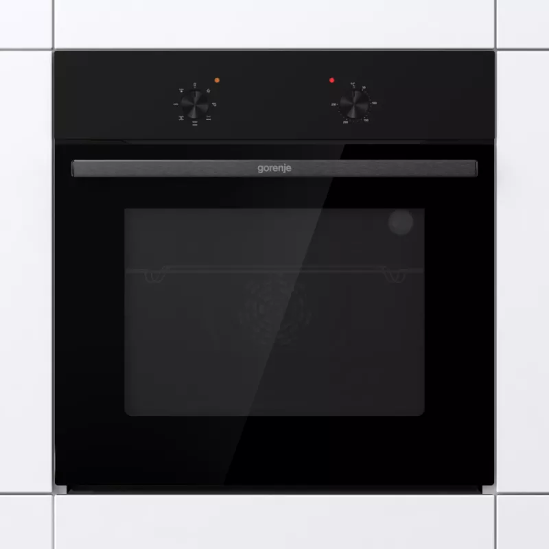 Gorenje cepeškrāsns | BO6615E01B | 60 L | Elektriskā | EnamelClean | Spiedpogas | Augstums 59,5 cm | Platums 59,5 cm | Melna