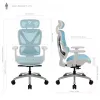 Ergonomiskais biroja krēsls thunder x3 TEGC-3073102.B1 — balta un zila apdare, regulējami roku balsti, augsta atzveltne