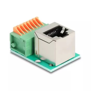 DeLOCK 90653 savienotāju adapteris RJ45 8 kontaktu spaiļu bloks zaļš sudrabains