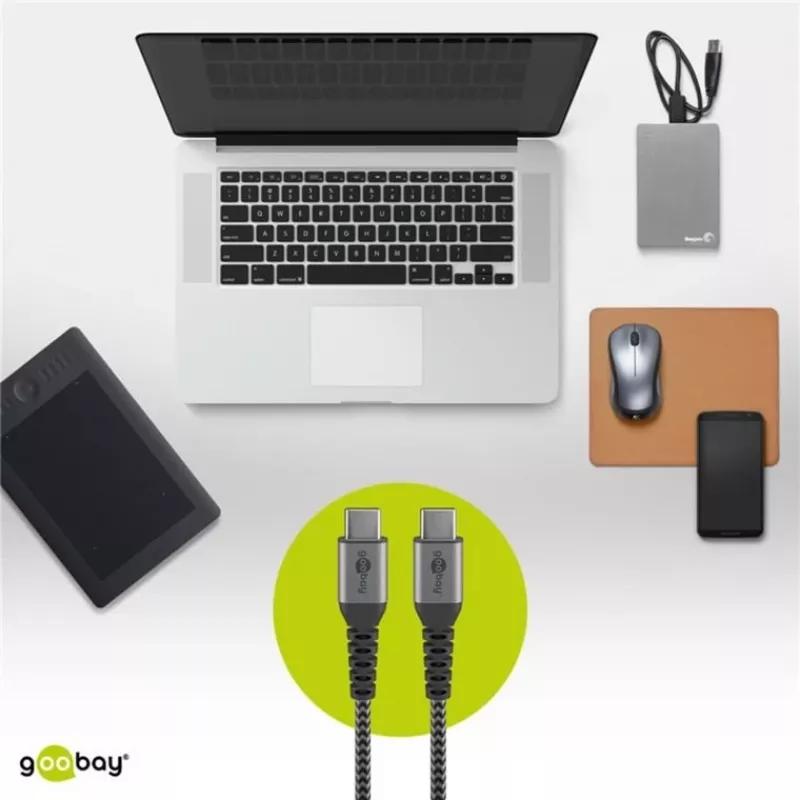 Goobay 49301 USB kabelis Melns