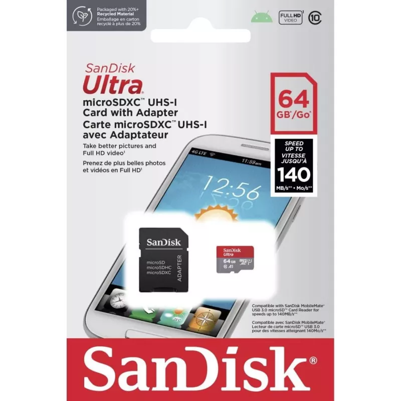 Zibatmiņas karte SANDISK SDSQUAB-064G-GN6TA 64 GB