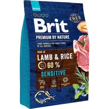 BRIT Premium by Nature Sensitive Lamb with rice - sauso suņu barība - 3 kg
