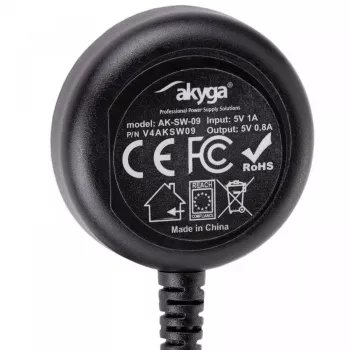 Iekštelpu lādētājs Akyga AK-SW-09 viedpulkstenim melns USB 5V 1m