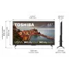 TV Toshiba 65UV2463DG 65 collas (165,1 cm) 4K Ultra HD DLED viedais televizors, 3840×2160, VIDAA, Wi‑Fi, 300 cd/m², melns
