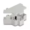 Iespiežams Keystone turētājs DIN sliedei DELOCK 67043 — plastmasas, iezemēts, 60×88,2×21,5 mm, pelēks