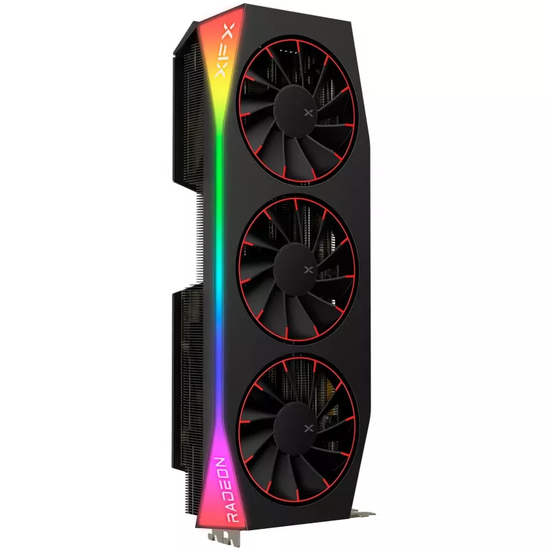Grafikas karte XFX Radeon RX 9070 XT OC — 12GB GDDR6, PCIe 5.0, 3x DisplayPort 2.1, HDMI 2.1, 3 ventilatori, 360×155×72 mm