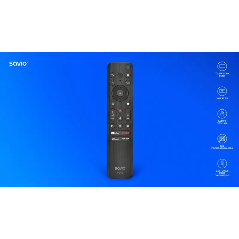 Tālvadības pults Savio RC-13 IR bezvadu Sony TV 10m diapazons