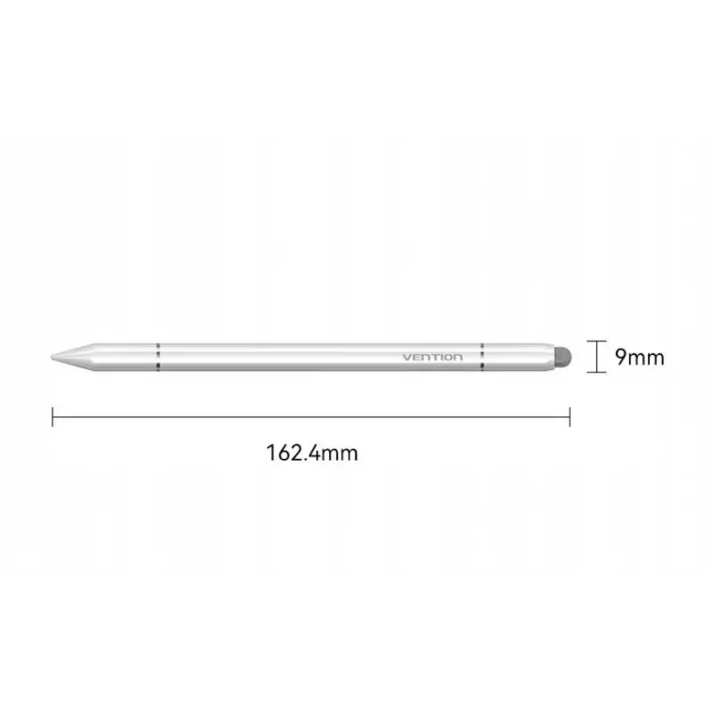 Stylus Vention KQLW0 3-in-1 magnētisks alumīnija sakausējuma irbulis, balts, 18,2 g