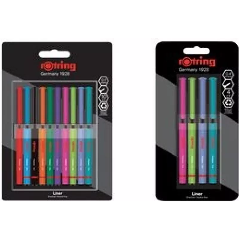 Fineliner pildspalvu komplekts HERLITZ 2166331 — 0.4 mm uzgalis, Fun Colors, 4 gab.