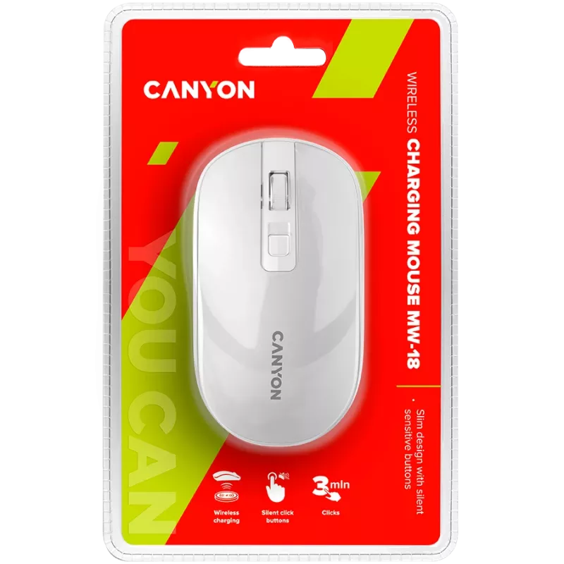 CANYON pele MW-18 bezvadu uzlādējama pērļu baltā krāsā
