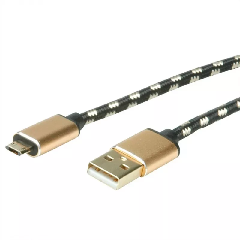ROLINE 11.02.8820 USB kabelis 1,8 m USB 2.0 USB C Micro-USB B Melns - Zelts (11.02.8820)