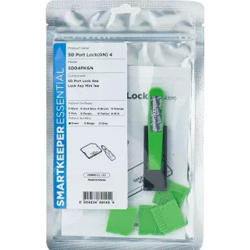 SmartKeeper SD04PKGN 4 x SD pieslēgvietu bloķētāji ar 1 bloķēšanas atslēgu, mini, zaļš SLSART-0138 SLSART0138 (SLSART-0138)