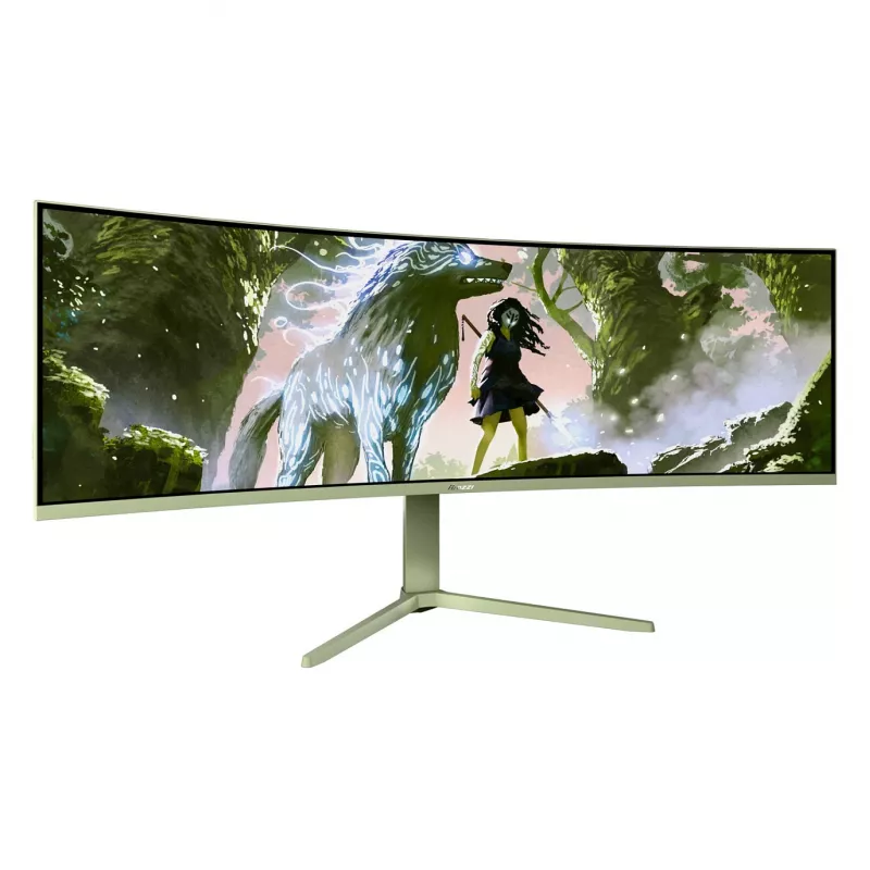 Izliekts datora monitors Arozzi Nova 49 collas (124,5 cm) Dual QHD 5120×1440 LED VA, 4 ms, zaļš