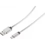 USB kabelis S/CONN 14-12001 USB 2.0 1 m USB A USB C Sudraba