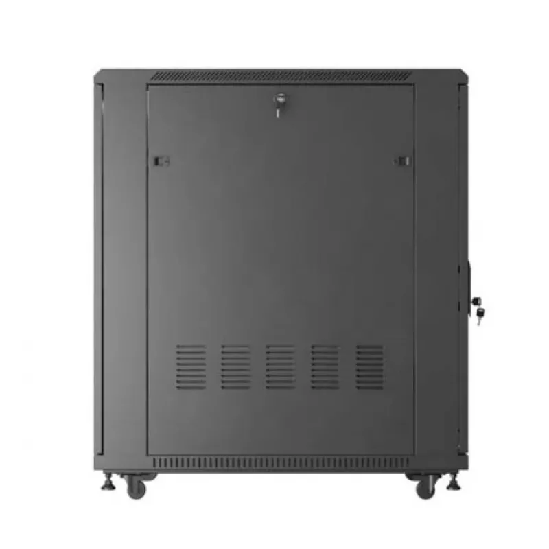 19 collu statīva skapis LANBERG FF01-6022-23B, 22U, 600×1000 mm, melns, perforētas durvis