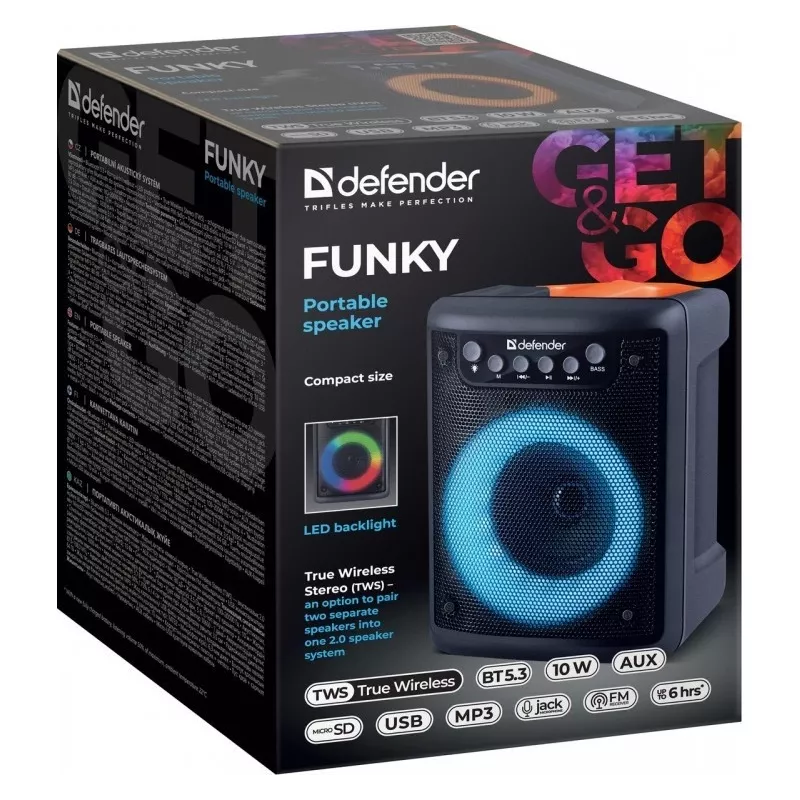 Bluetooth skaļrunis FUNKY 10W, 65053, DEFENDER