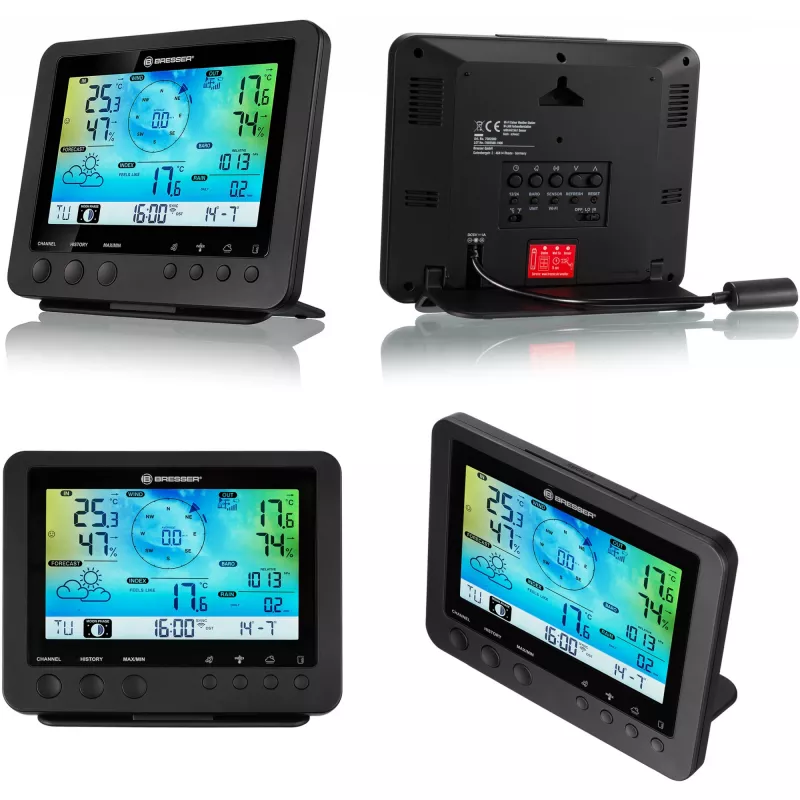 Bresser Optics 7002580 digitālā laika stacija Melna AC Wi-Fi