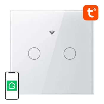 Viedais skārienjutīgais WiFi gaismas slēdzis Gosund SLS2 (modelis SW12) — skārienvadība, Wi‑Fi savienojamība, izvēles N/Dubultā elektroinstalācija