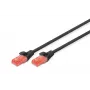 Tīkla kabelis Digitus CAT 6 U/UTP RJ-45 0.5m Melns