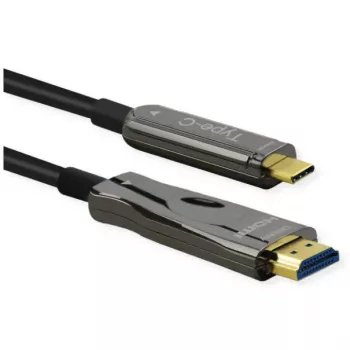 Video kabeļa adapteris ROLINE 14.01.3474 30 m HDMI Type A USB Type-C Melns