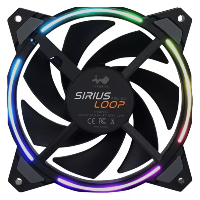 Korpusa ventilators in win SIRIUS LOOP X3 120 mm 3-RGB, 120 mm, 3-RGB apgaismojums