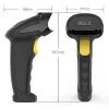 Bezvadu svītrkodu skeneris QOLTEC 50856 — 1D un 2D bezvadu rokas, USB saskarne, ABS korpuss, 170×62×100 mm, 203 g