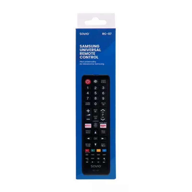 SAVIO tālvadības pults RC-07 Samsung televizoriem, IR bezvadu, melna, spiedpogas