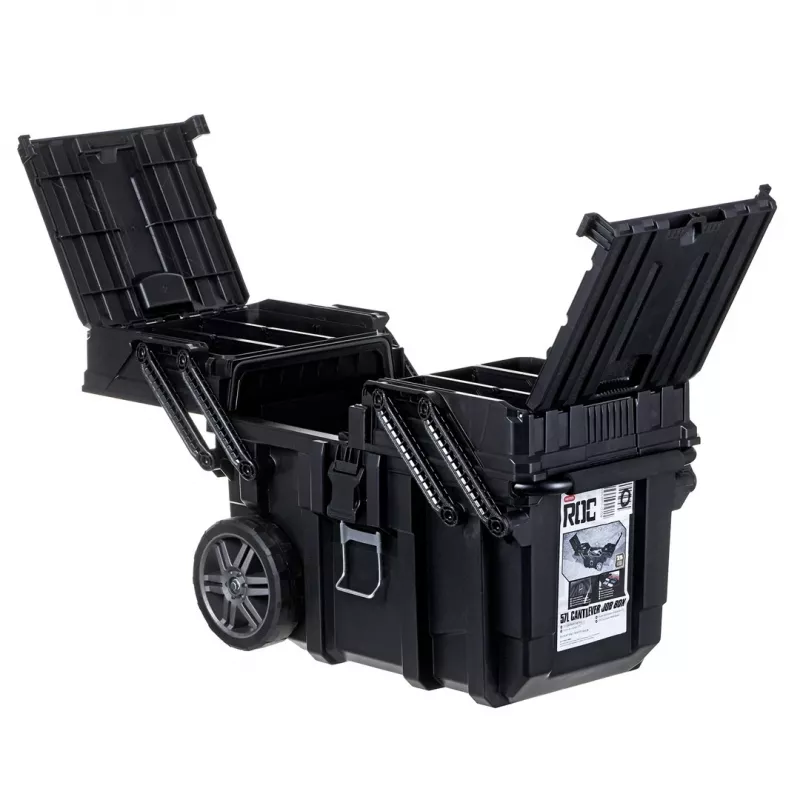 Toolbox KETER CANTILEVER Job Box (17203037/238270) uz riteņiem, melns