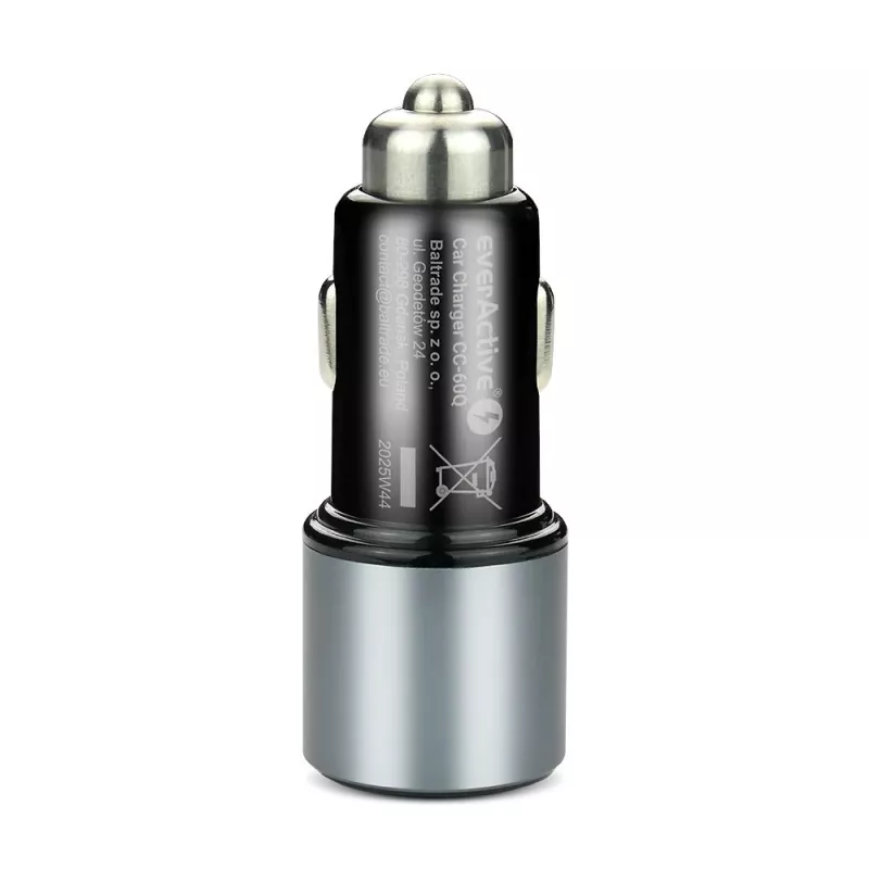 Auto lādētājs everActive CC-60Q, QC3.0, līdz 83W, USB auto strāvas adapteris