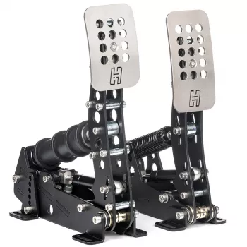 Pedāļu komplekts Heusinkveld Ultimate+ 2 — ar spēka devēja bremzi, regulējami pedāļi, melns