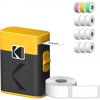 Etiķešu printera kasetes komplekts Kodak M50 Label Era, dzeltenā uzpildes kasete M50Y ar 13 etiķešu ruļļiem