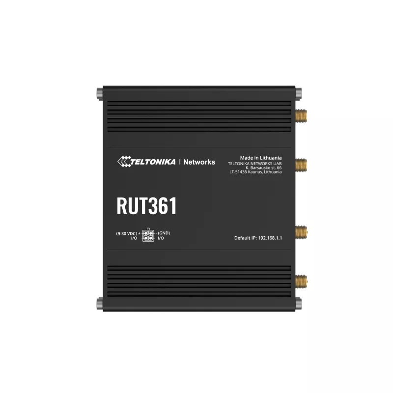 Teltonika Industrial 4G LTE maršrutētājs RUT361 Cat 6 LTE, WiFi 4, 2x RJ45 100Mb/s, IP30