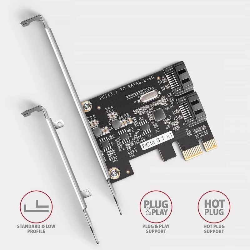 Axagon PCES-SJ2 interfeisa kartes/adapteris Iekšējais SATA