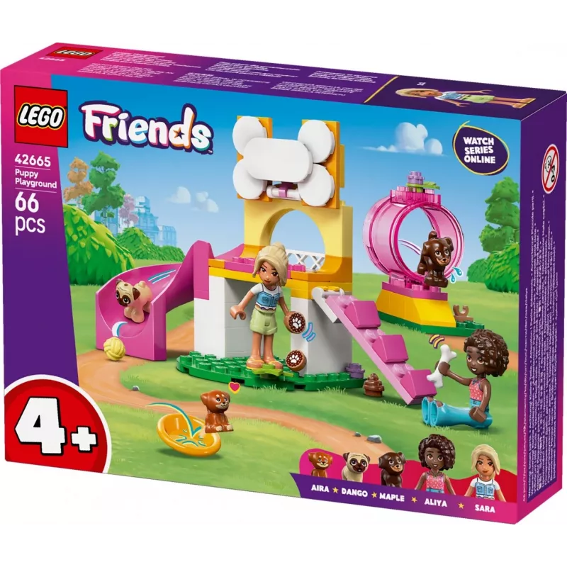 LEGO Friends Kucēnu rotaļu laukuma konstruktors 42665, 66 gab., 2 minifigūras, vecums 4+