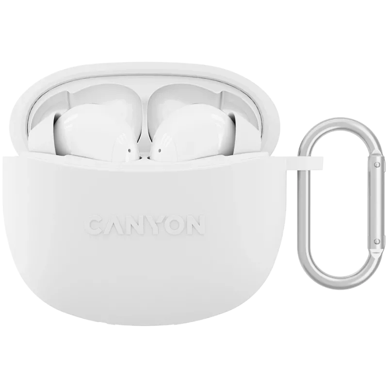 Canyon TWS-5 Bluetooth austiņas ar mikrofonu, BT V5.3 JL 6983D4, frekvenču diapazons: 20Hz-20kHz, akumulators: austiņas 40mAh*2 + uzlādes futrālis 500mAh, Type-C
