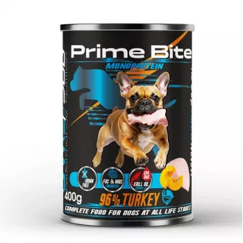 PRIME BITE Monoprotein Turkey with pumpkin - mitrā suņu barība - 400g