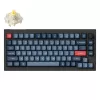 Keychron V1 Max tastatūra universāla USB RF bezvadu Bluetooth melna pelēka 75% mehāniskā