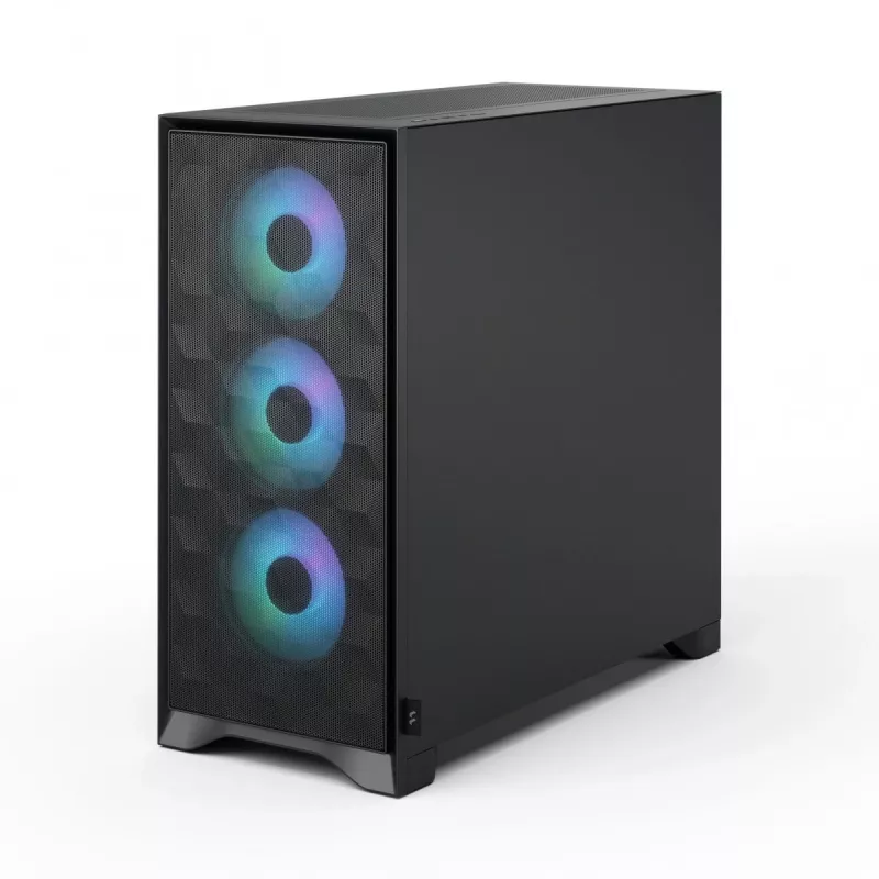 Fractal Design Pop 2 Air Melns Solid mid-tower datora korpuss — ATX atbalsts, 3x 120 mm priekšējie ventilatori, 2,5/3,5 collu diskdziņu nodalījumi, 215×481×462 mm