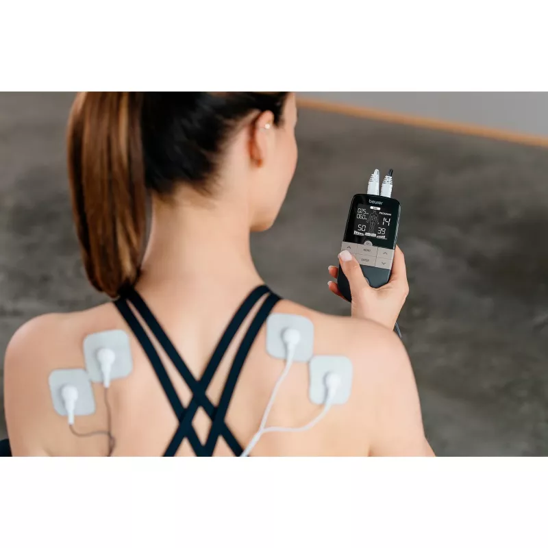 Elektrostimulācijas TENS/EMS ierīce Beurer EM 1 RELIEF+ (modelis 60428) antracīta krāsā