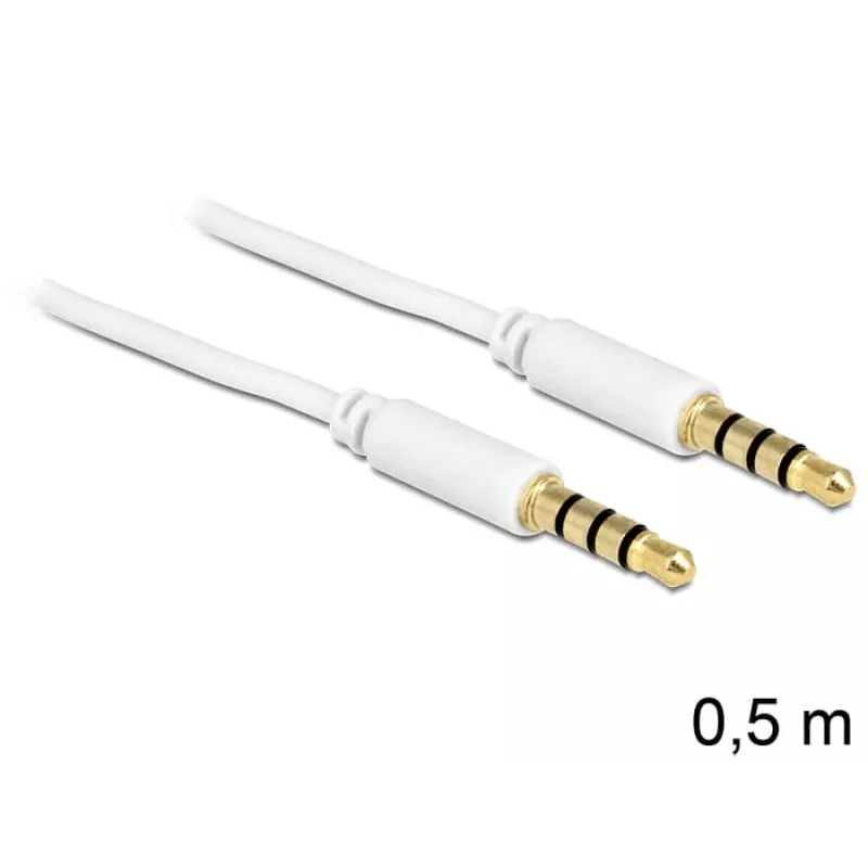 Audio kabelis 3.5mm DeLOCK 83439 0.5m Balts