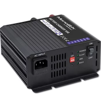 Qoltec Smart Monolith akumulatora lādētājs LiFePO4 AGM GEL SLA akumulatoriem | 10A | 12V