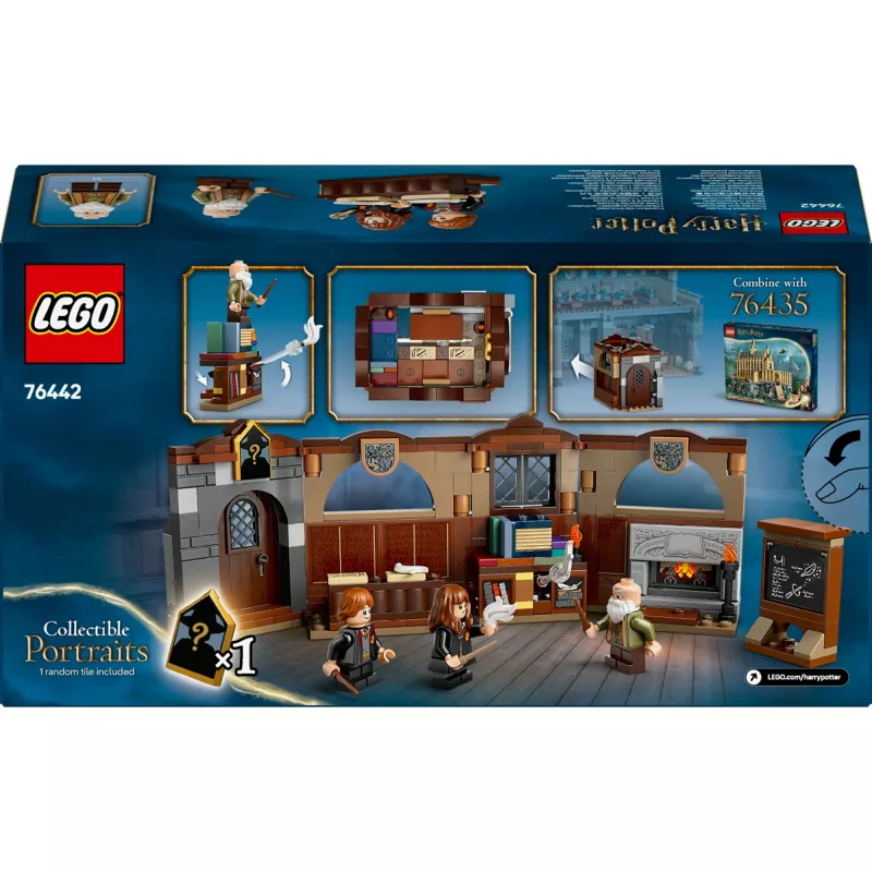 Būvēšanas komplekts LEGO Harry Potter Cūkkārpas pils Burvestību nodarbība 76442 — 204 detaļas, 3 minifigūras, vecumam 8+
