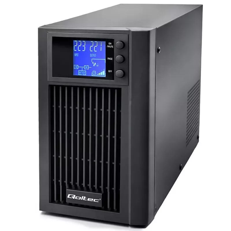 UPS QOLTEC Pure Sine Wave 2kVA 1600W ar AVR un LCD displeju