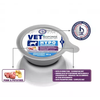 VET RESPONSE Hipoalerģiska cūkgaļa - mitrā kaķu barība - 85g