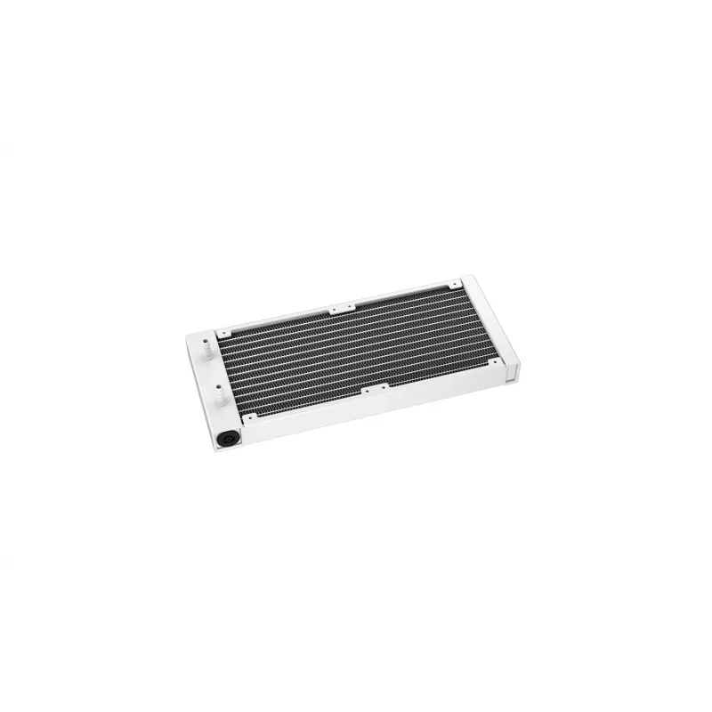 Universāls šķidruma dzesētājs DeepCool LE240 V2 — 240 mm radiators, 2×120 mm PWM ventilatori, hidrodinamiskie gultņi, balts