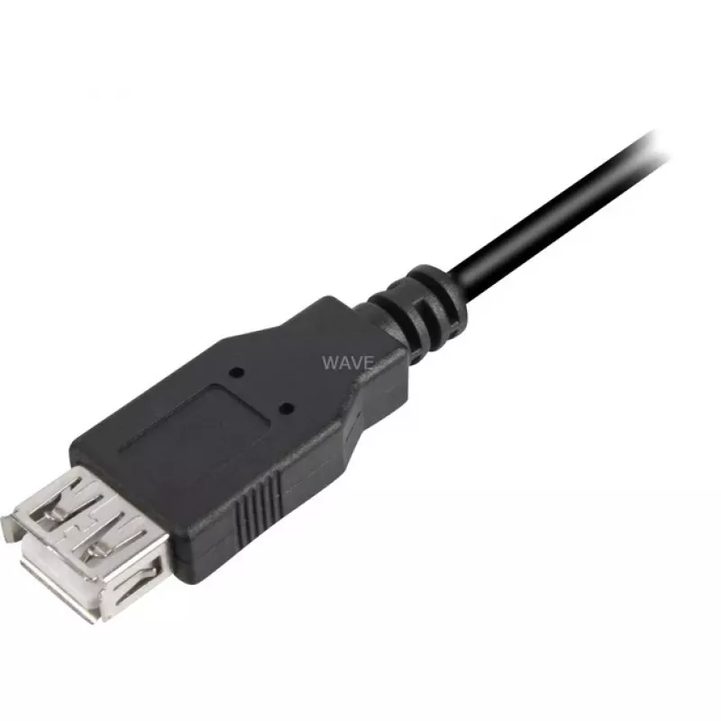 USB 2.0 pagarinājuma kabelis, USB-A spraudnis > USB-A ligzda (melns, 3,0 metri, dubultā ekranēts)