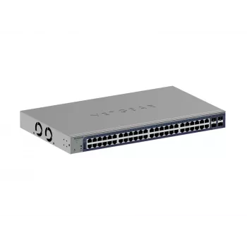 Pārvaldāms Gigabit Ethernet slēdzis Netgear GS752TX, 48x RJ-45 10/100/1000, 10G atbalsts, 1U statīvs, pelēks