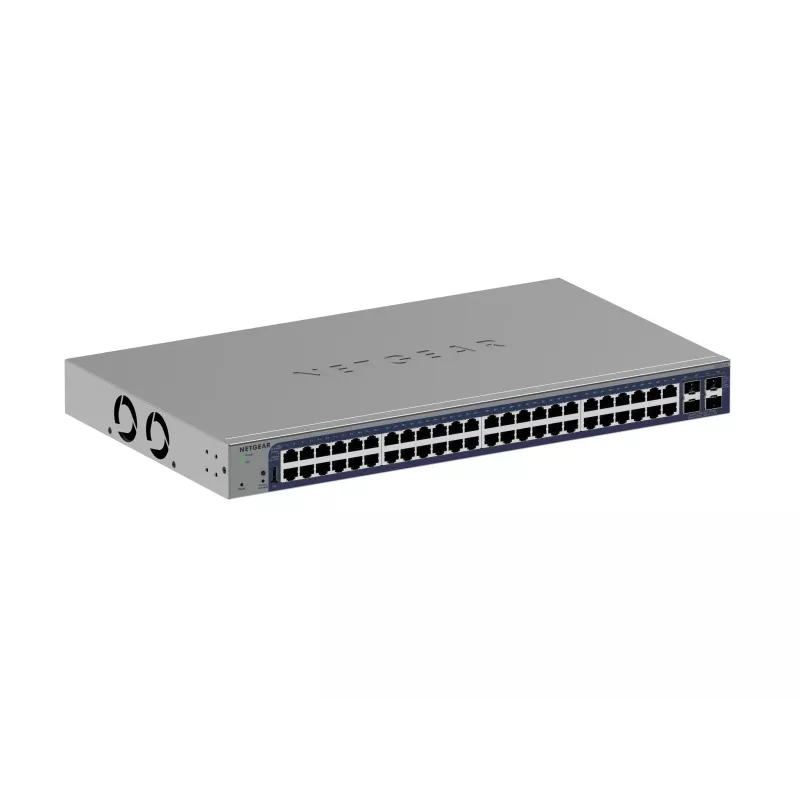 Pārvaldāms Gigabit Ethernet slēdzis Netgear GS752TX, 48x RJ-45 10/100/1000, 10G atbalsts, 1U statīvs, pelēks