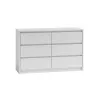 Kumode top e shop K120 BIEL 2X3, 6 atvilktnes, balta, 750×400×1200 mm, skaidu plātne