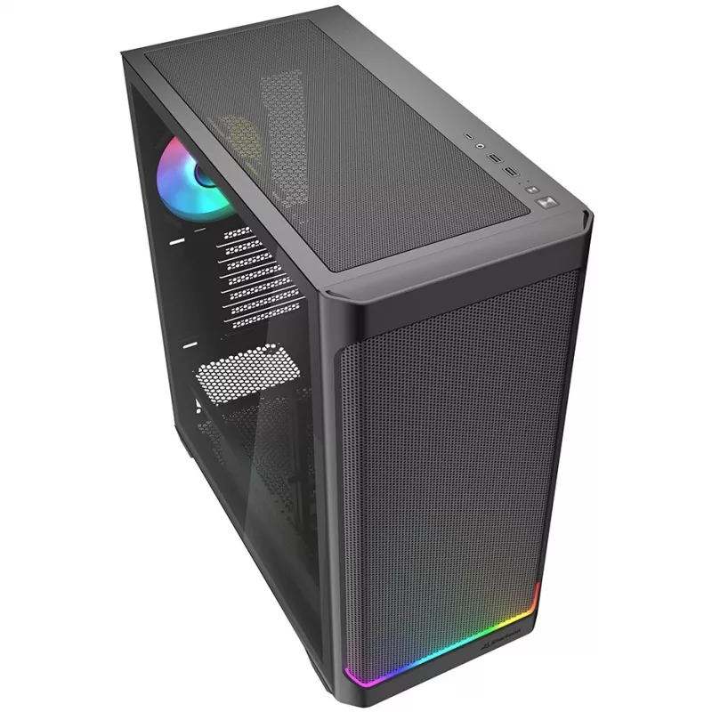 PC korpuss Sharkoon AK4W RGB Strip Midi Tower melns